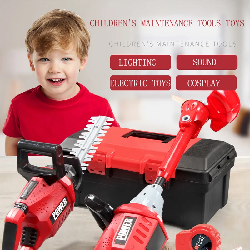 Gardening Tools For 8 Year Olds - Children Electric Toolbox Pretend Play Toys