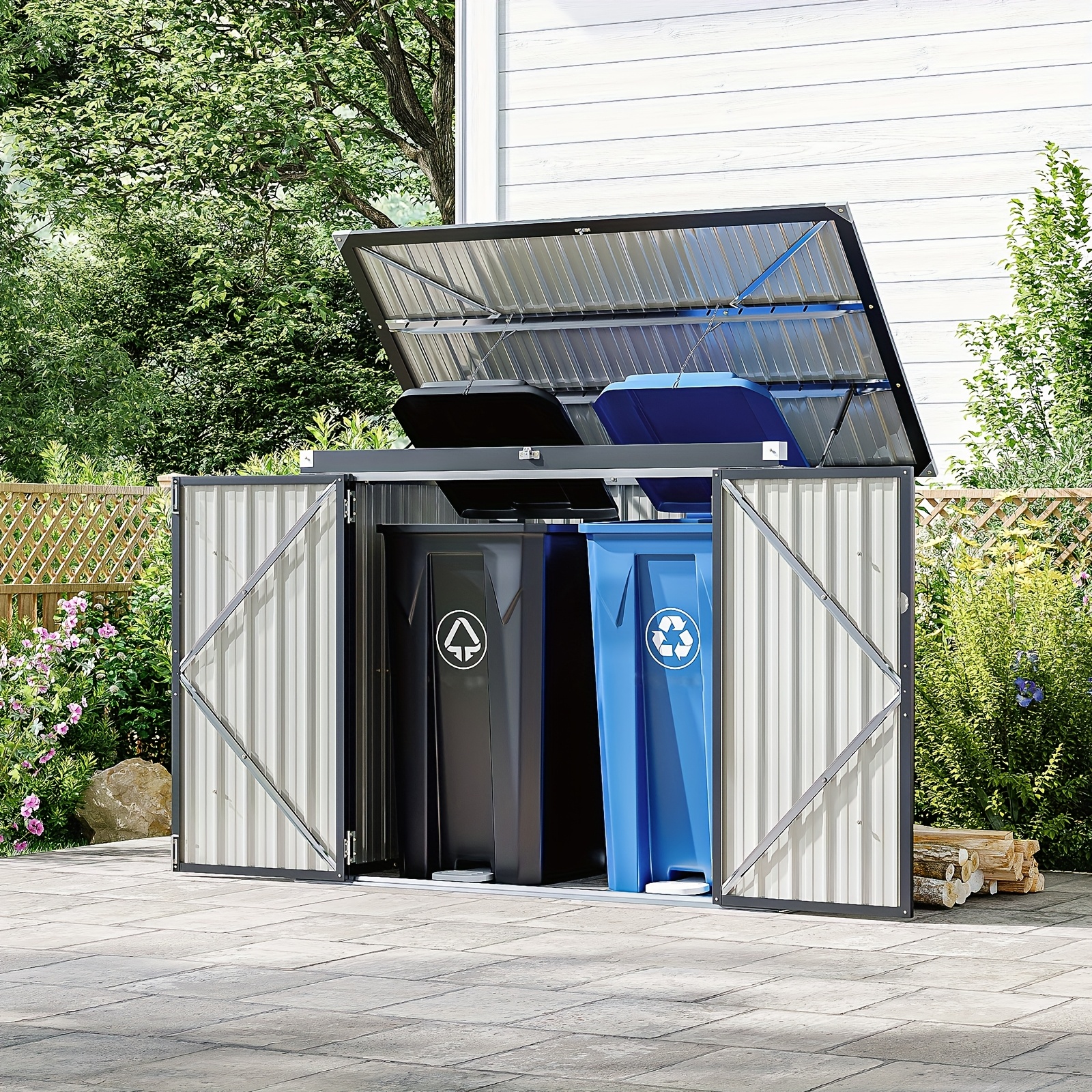 Gardening Tools Lawn Mower - Nordivale Outdoor Trash Can Storage Shed