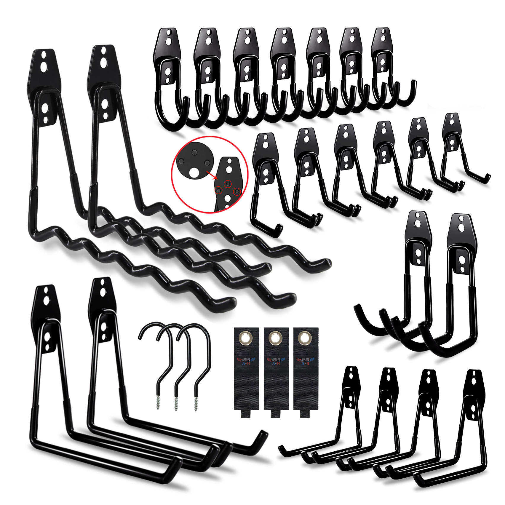 Gardening Tools Holder - Heavy Duty Metal Hook Garage Organizer