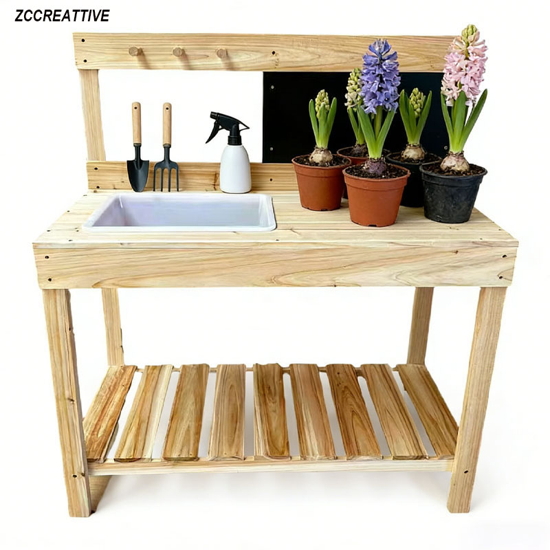 Gardening Tools For 8 Year Olds - ZCCREATTIVE Children Wooden Potting Benches Outdoor