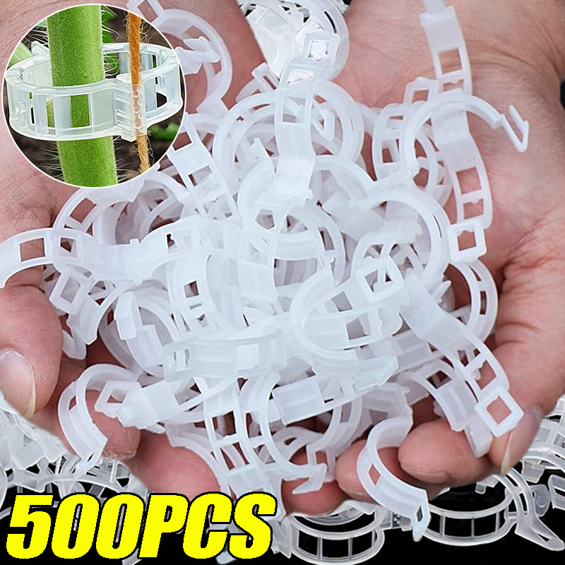 Gardening Tools Holder - 500/50PCS Plant Support Clips Reusable Plastic
