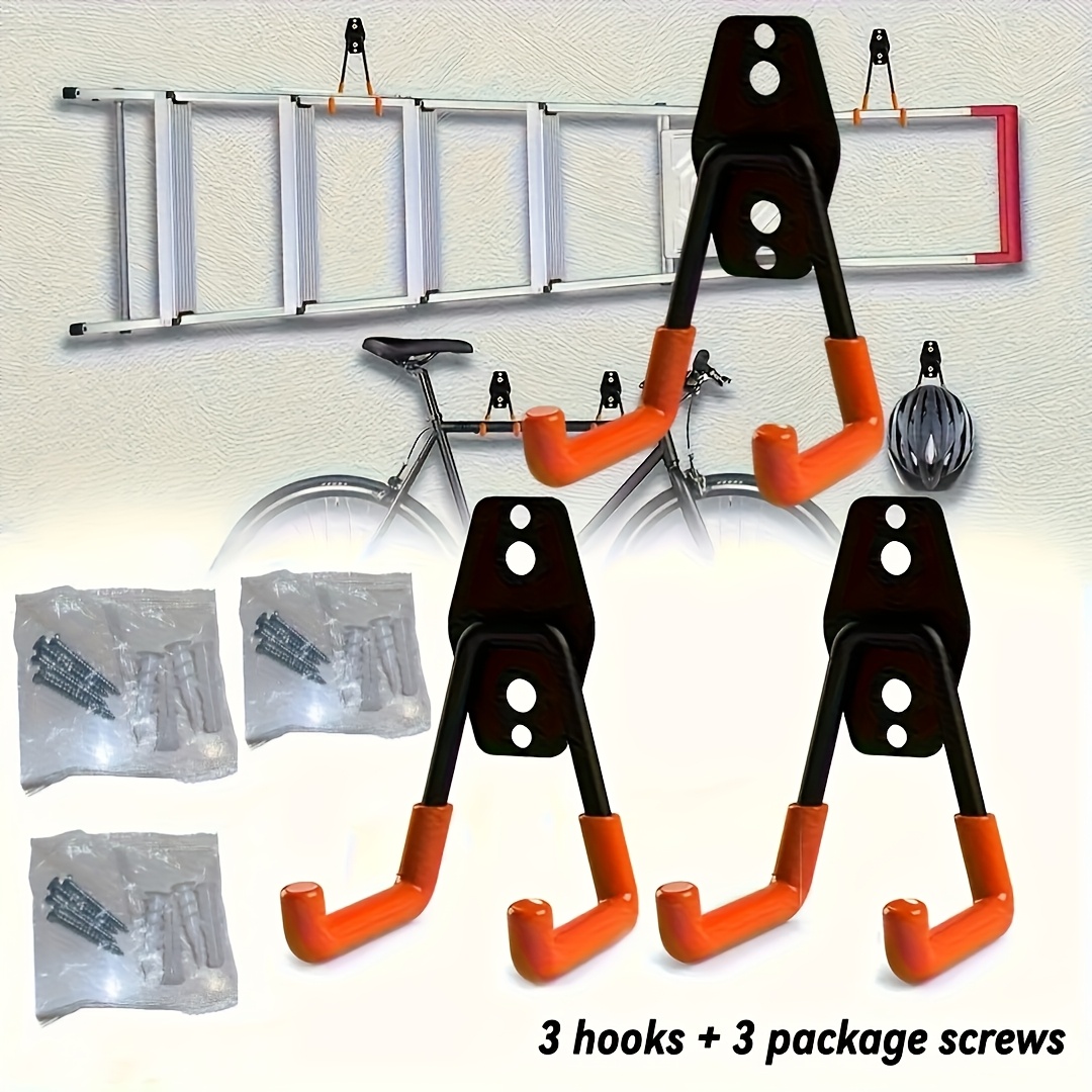 Gardening Tools Holder - 3Pcs Heavy Duty Steel Garage Wall
