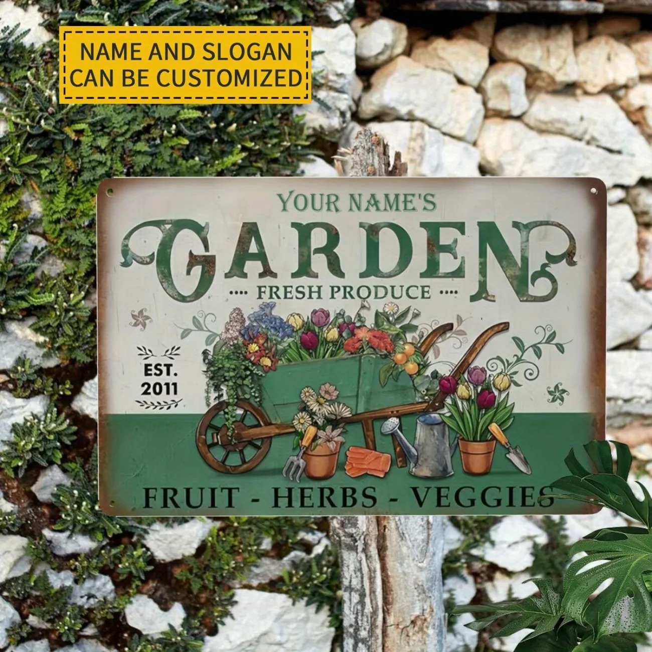 Gardening Tools Names - Custom Name Garden Tool Aluminum Sign