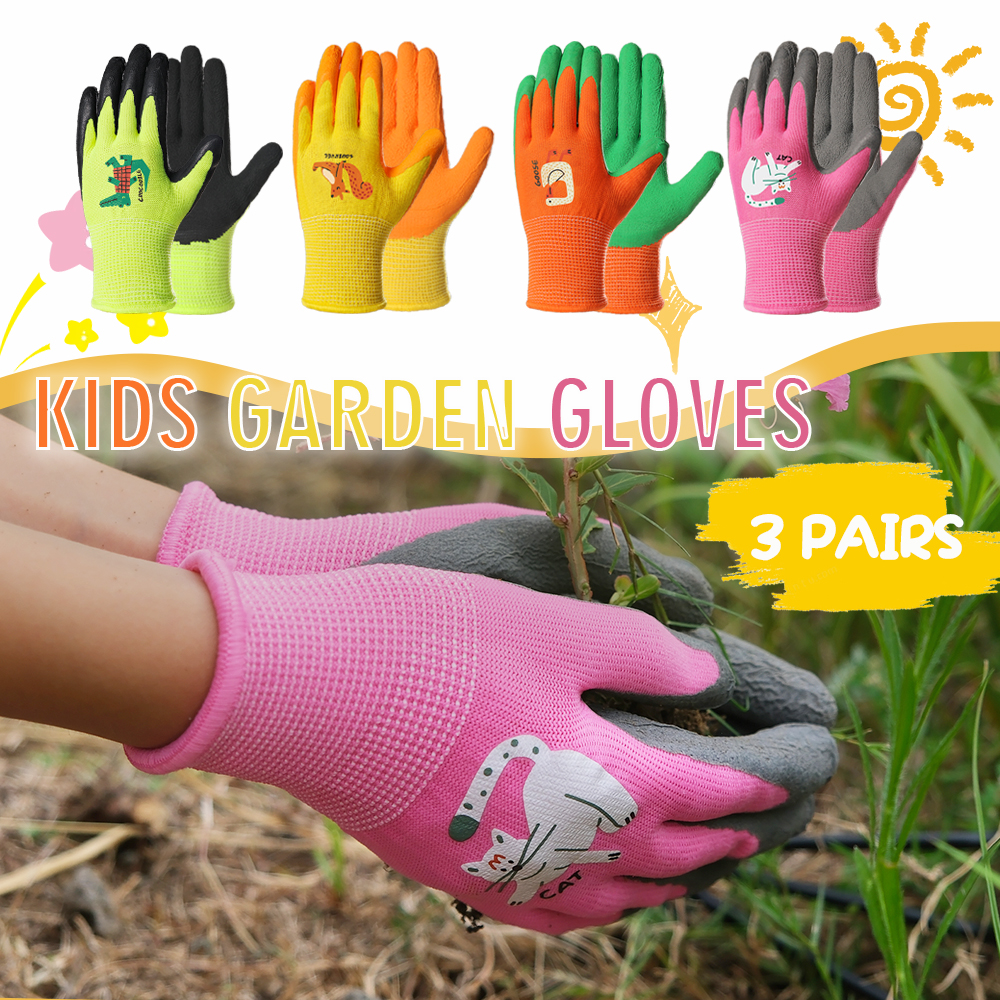 3 Pairs Kids Gardening Gloves  - Gardening Tools For 8 Year Olds recensie en prijs
