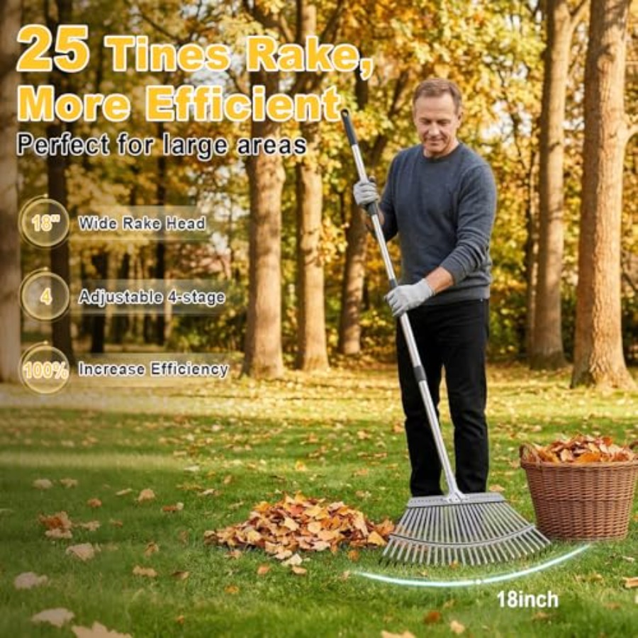 Adjustable Leaf Rake, 18-Inch  - Gardening Hand Tools Yard recensie en prijs