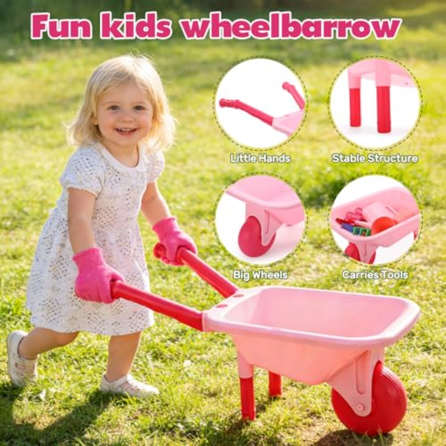 Gardening Tool Set Pink Wheelb - Gardening Tools Pink recensie en prijs