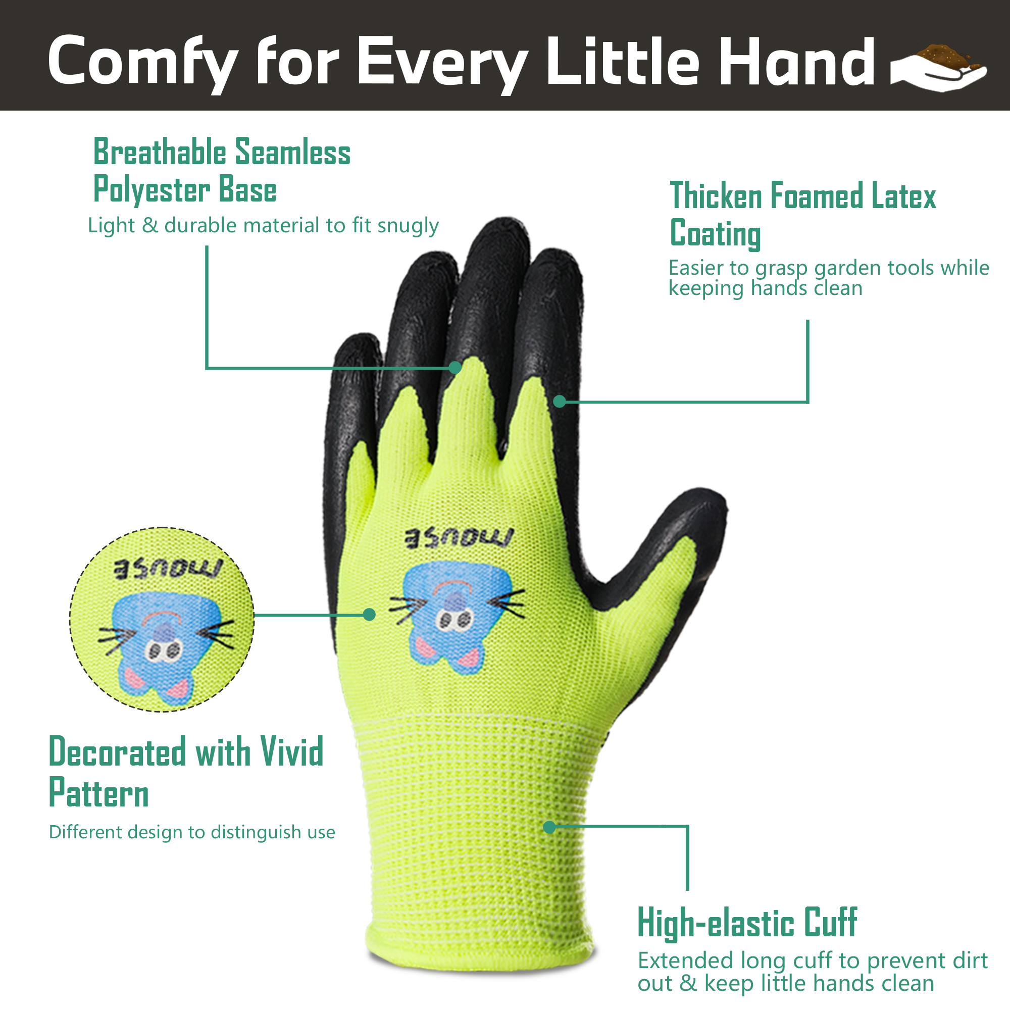 3 Pairs Kids Gardening Gloves, - Gardening Tools For 10 Year Olds recensie en prijs