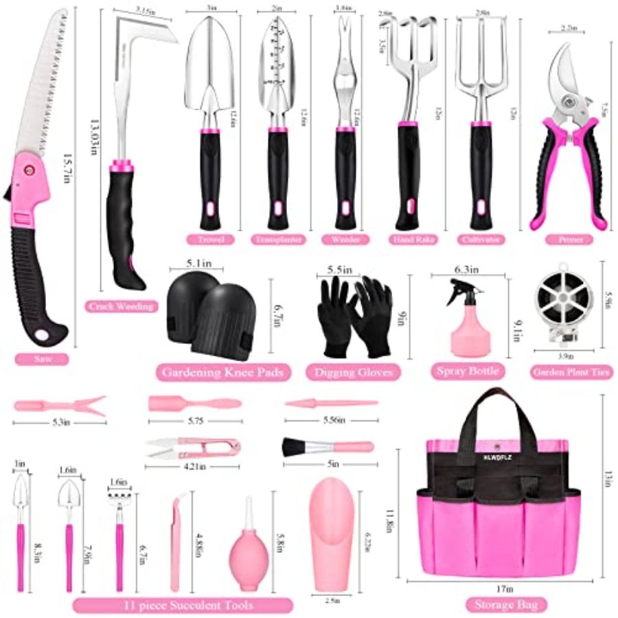 Pink Garden Tool Set for Women - Gardening Tools Pink recensie en prijs