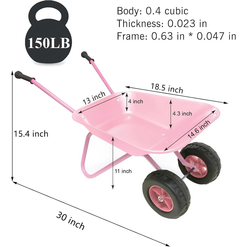 Children's Pink Metal Wheelbar - Gardening Tools Pink recensie en prijs