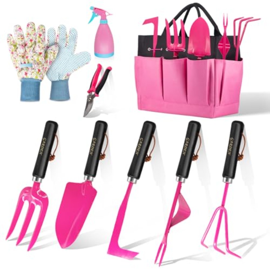 9Piece Heavy Duty Gardening Ha - Gardening Tools Pink recensie en prijs
