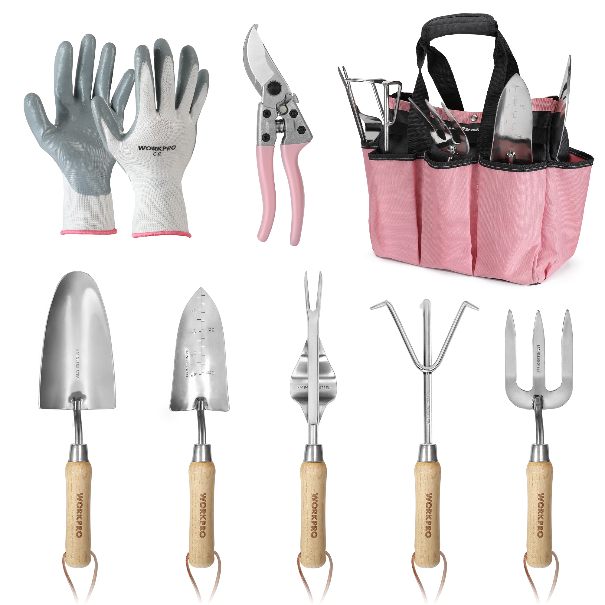 WORKPRO 8-Piece Pink Garden To - Gardening Tools Pink recensie en prijs
