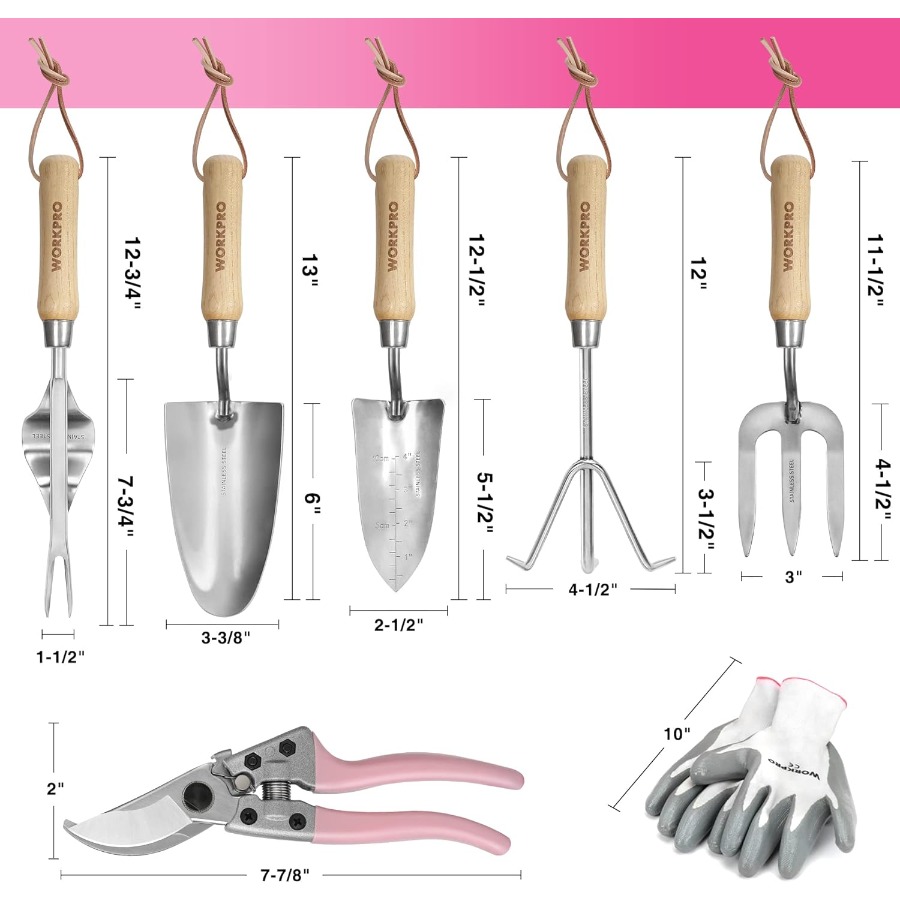 8 Piece Pink Garden Tool Set S - Gardening Tools Pink recensie en prijs