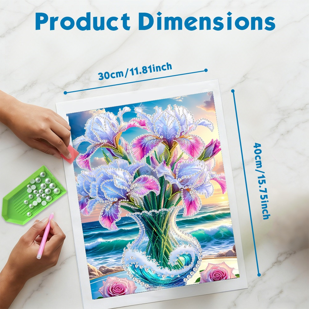 HUACAN Diamod Art Iris Flower  - Gardening Tools Diy recensie en prijs