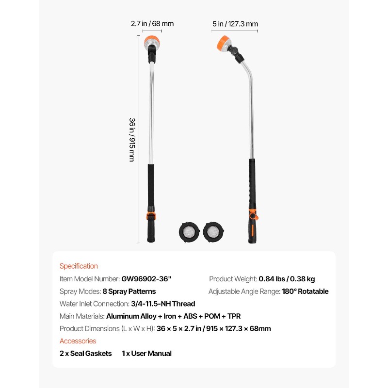 Heavy Duty Garden Hose Wand 36 - Gardening Tools And Equipment recensie en prijs